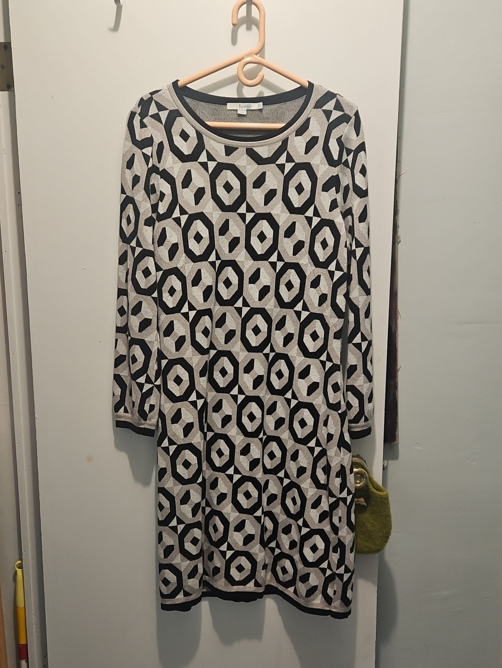 Boden Geometric Patterned Sparkly Knit Sweater Dress US size 14 Long